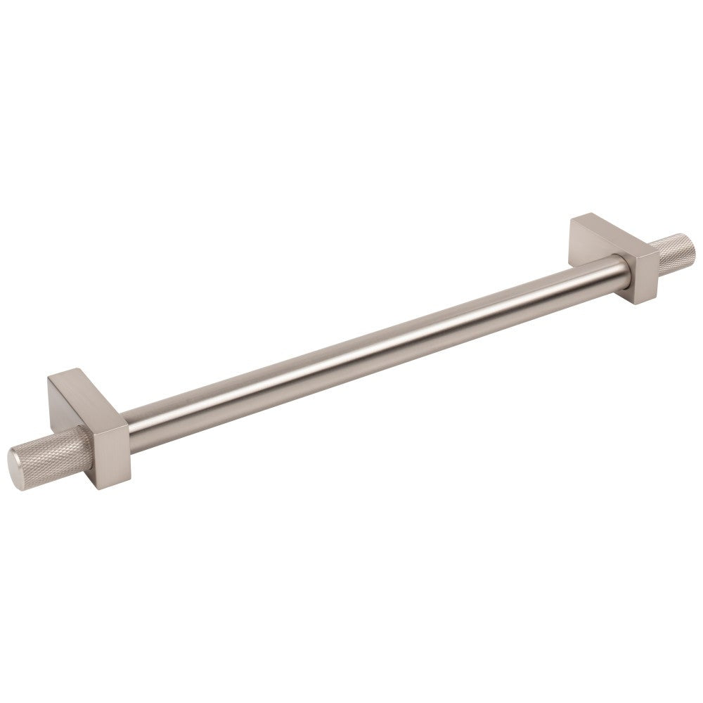 96 mm Center-to-Center Satin Nickel Larkin 4 Knurled Ends Cabinet Bar Pull