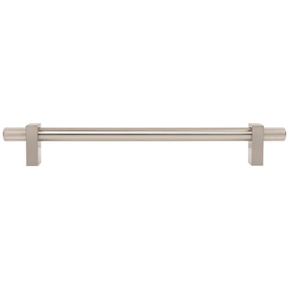 96 mm Center-to-Center Satin Nickel Larkin 4 Knurled Ends Cabinet Bar Pull