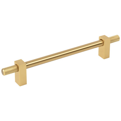 96 mm Center-to-Center Satin Nickel Larkin 4 Knurled Ends Cabinet Bar Pull