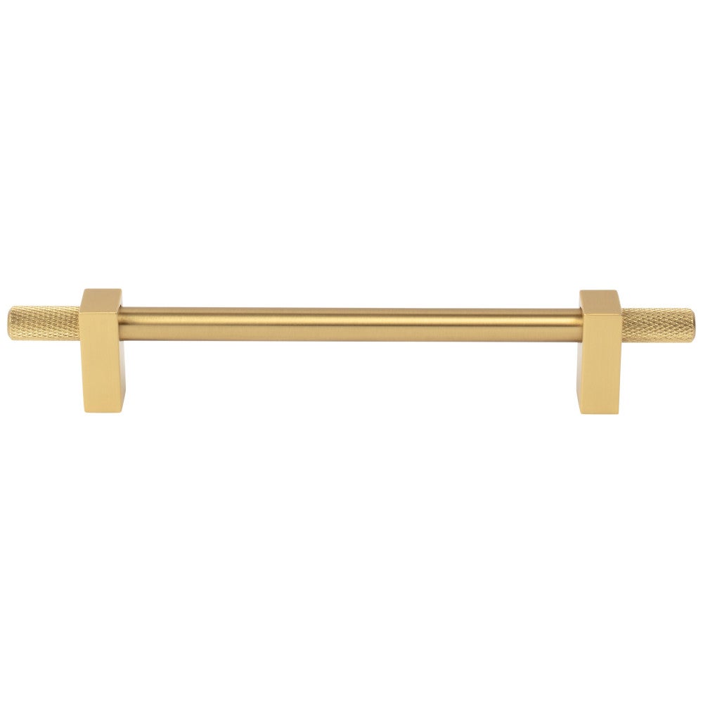 96 mm Center-to-Center Satin Nickel Larkin 4 Knurled Ends Cabinet Bar Pull