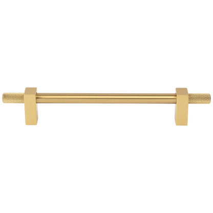 96 mm Center-to-Center Satin Nickel Larkin 4 Knurled Ends Cabinet Bar Pull