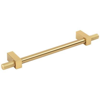 96 mm Center-to-Center Satin Nickel Larkin 4 Knurled Ends Cabinet Bar Pull