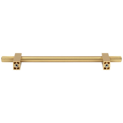 96 mm Center-to-Center Satin Nickel Larkin 4 Knurled Ends Cabinet Bar Pull