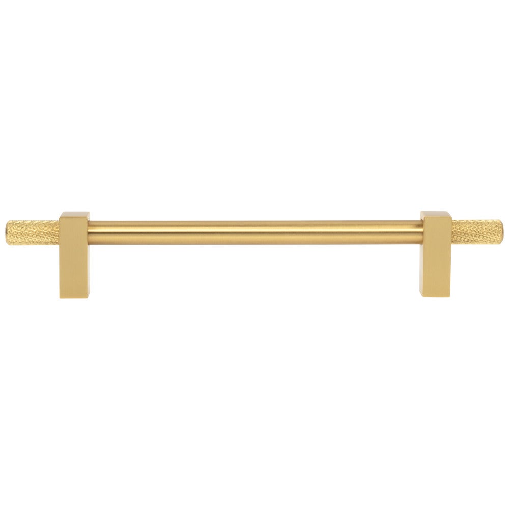 96 mm Center-to-Center Satin Nickel Larkin 4 Knurled Ends Cabinet Bar Pull