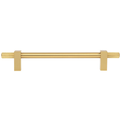 96 mm Center-to-Center Satin Nickel Larkin 4 Knurled Ends Cabinet Bar Pull