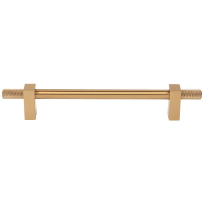 96 mm Center-to-Center Satin Nickel Larkin 4 Knurled Ends Cabinet Bar Pull