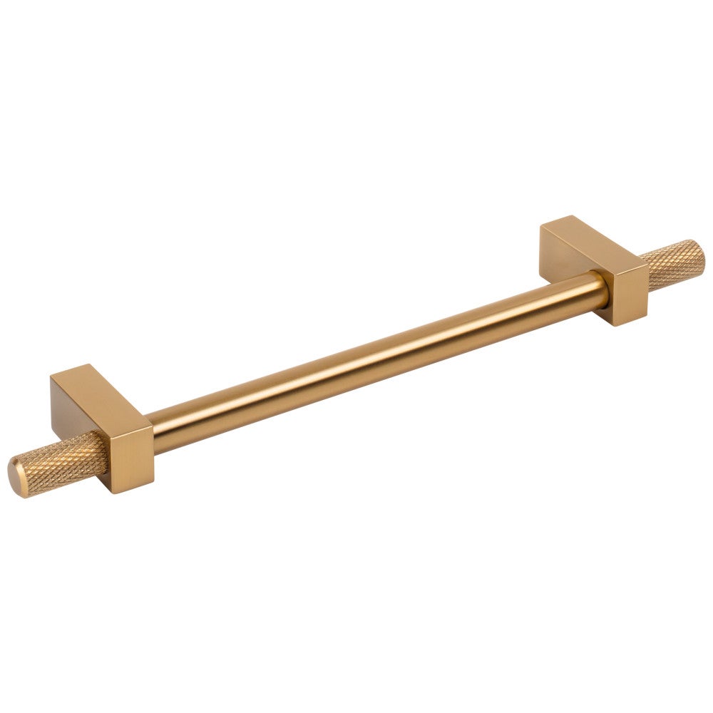 96 mm Center-to-Center Satin Nickel Larkin 4 Knurled Ends Cabinet Bar Pull
