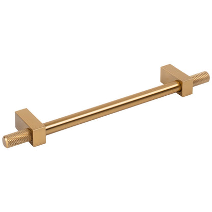 96 mm Center-to-Center Satin Nickel Larkin 4 Knurled Ends Cabinet Bar Pull