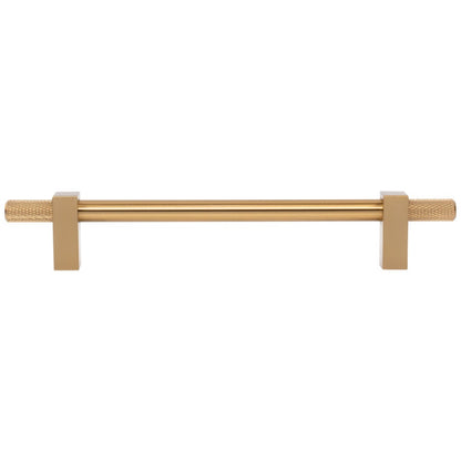 96 mm Center-to-Center Satin Nickel Larkin 4 Knurled Ends Cabinet Bar Pull