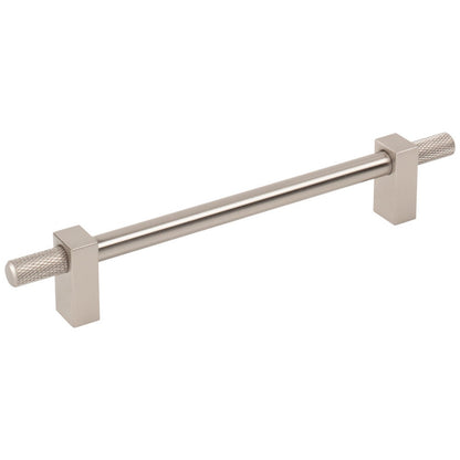 96 mm Center-to-Center Satin Nickel Larkin 4 Knurled Ends Cabinet Bar Pull
