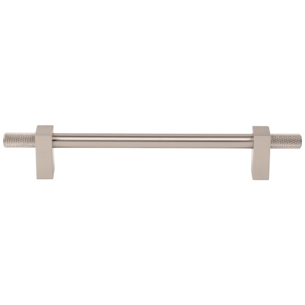 96 mm Center-to-Center Satin Nickel Larkin 4 Knurled Ends Cabinet Bar Pull