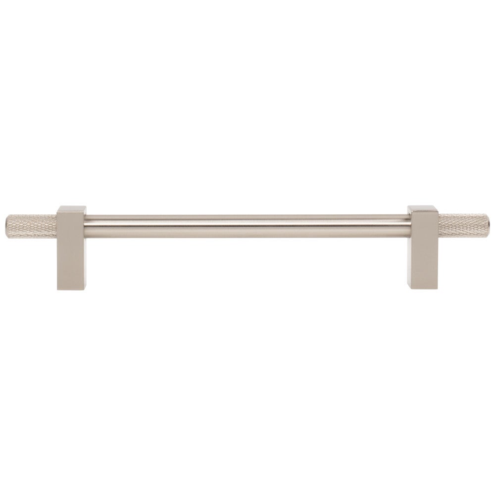 96 mm Center-to-Center Satin Nickel Larkin 4 Knurled Ends Cabinet Bar Pull