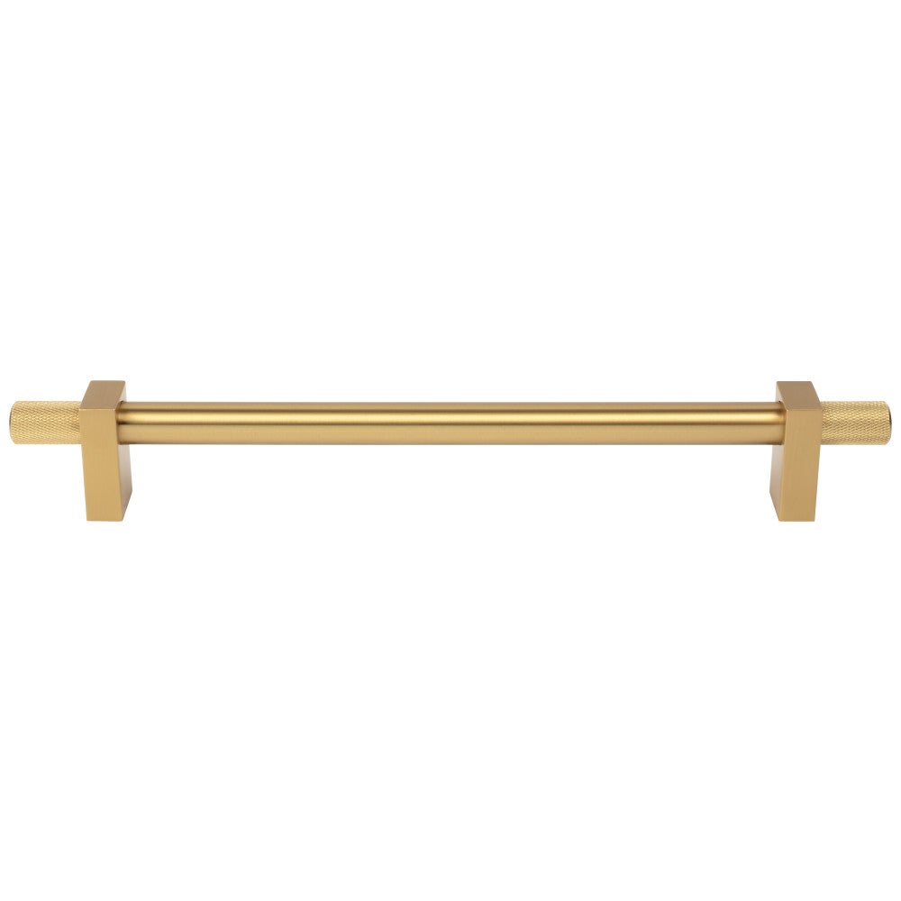 96 mm Center-to-Center Satin Nickel Larkin 4 Knurled Ends Cabinet Bar Pull