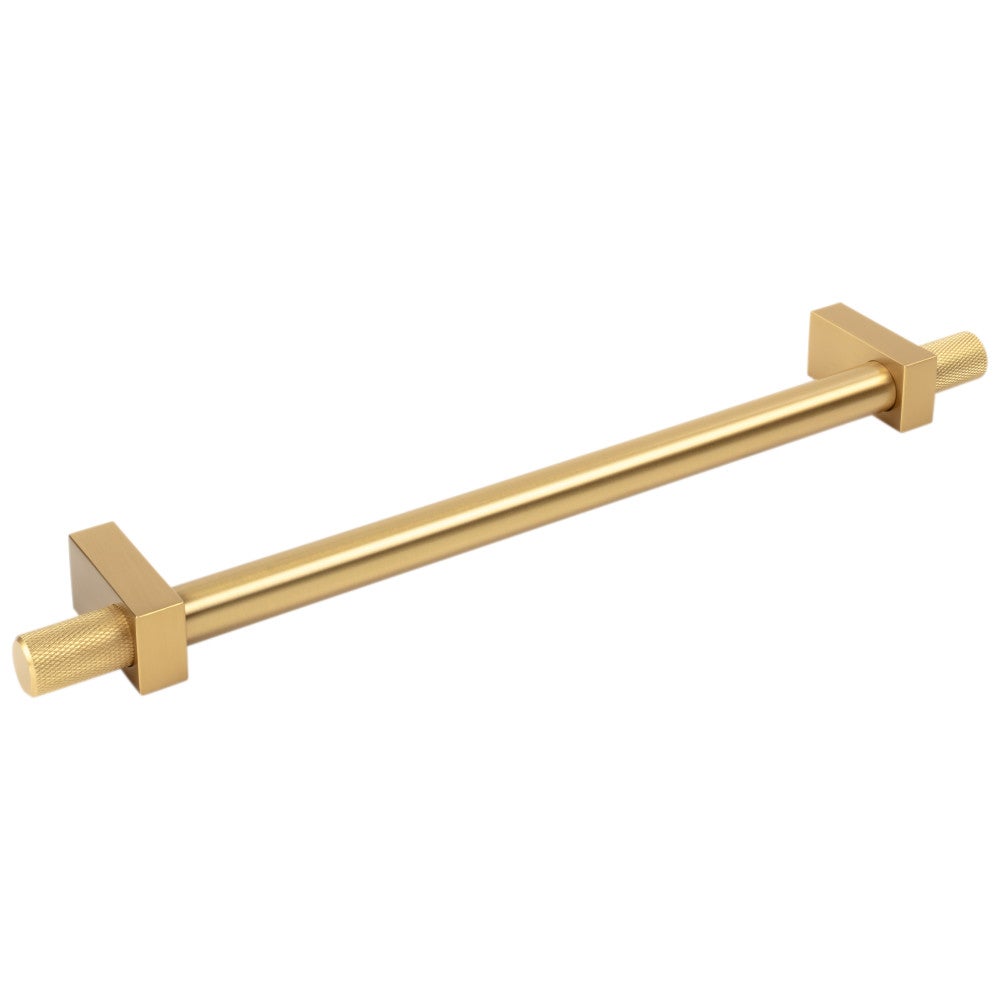 96 mm Center-to-Center Satin Nickel Larkin 4 Knurled Ends Cabinet Bar Pull