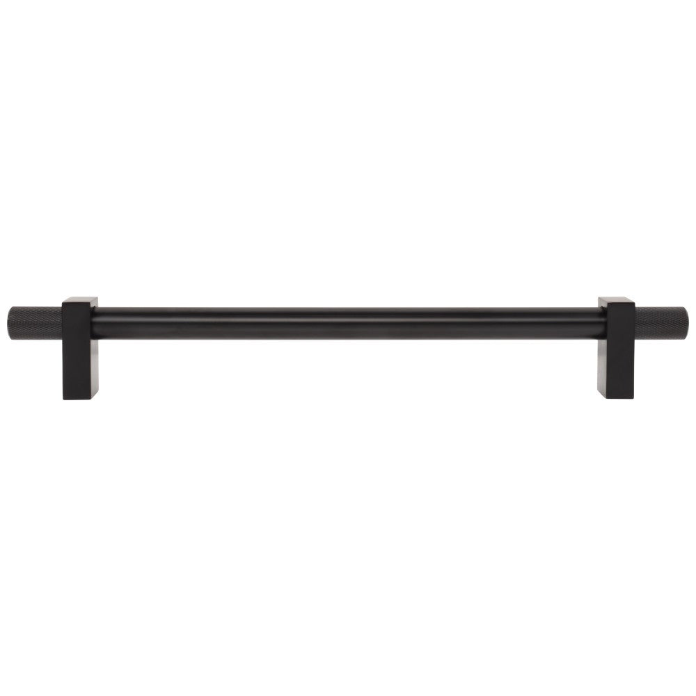 96 mm Center-to-Center Satin Nickel Larkin 4 Knurled Ends Cabinet Bar Pull