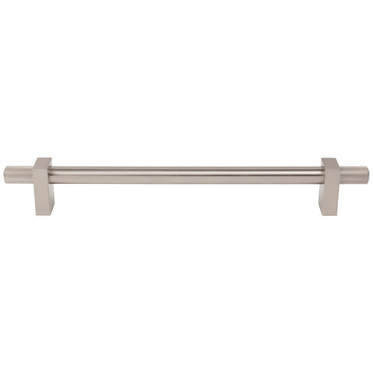 96 mm Center-to-Center Satin Nickel Larkin 4 Knurled Ends Cabinet Bar Pull