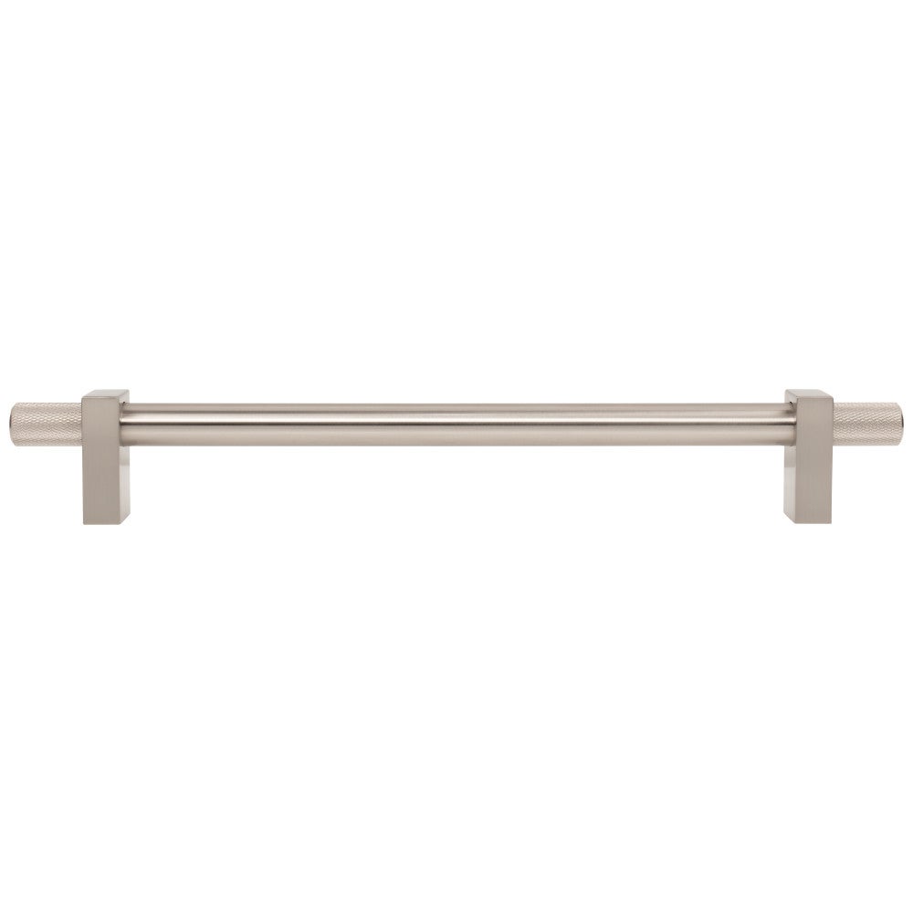 96 mm Center-to-Center Satin Nickel Larkin 4 Knurled Ends Cabinet Bar Pull