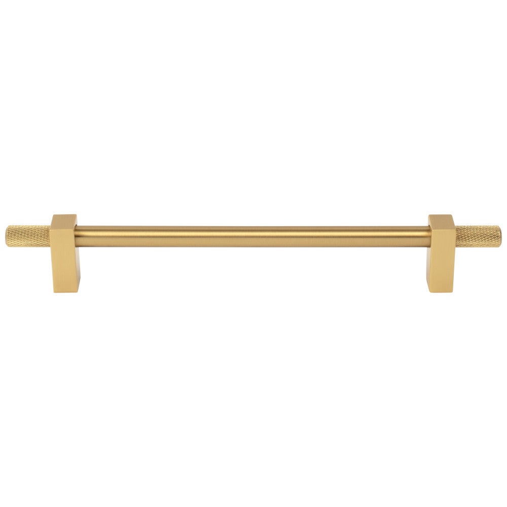 96 mm Center-to-Center Satin Nickel Larkin 4 Knurled Ends Cabinet Bar Pull