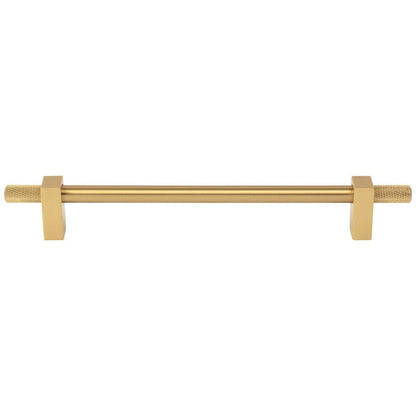 96 mm Center-to-Center Satin Nickel Larkin 4 Knurled Ends Cabinet Bar Pull