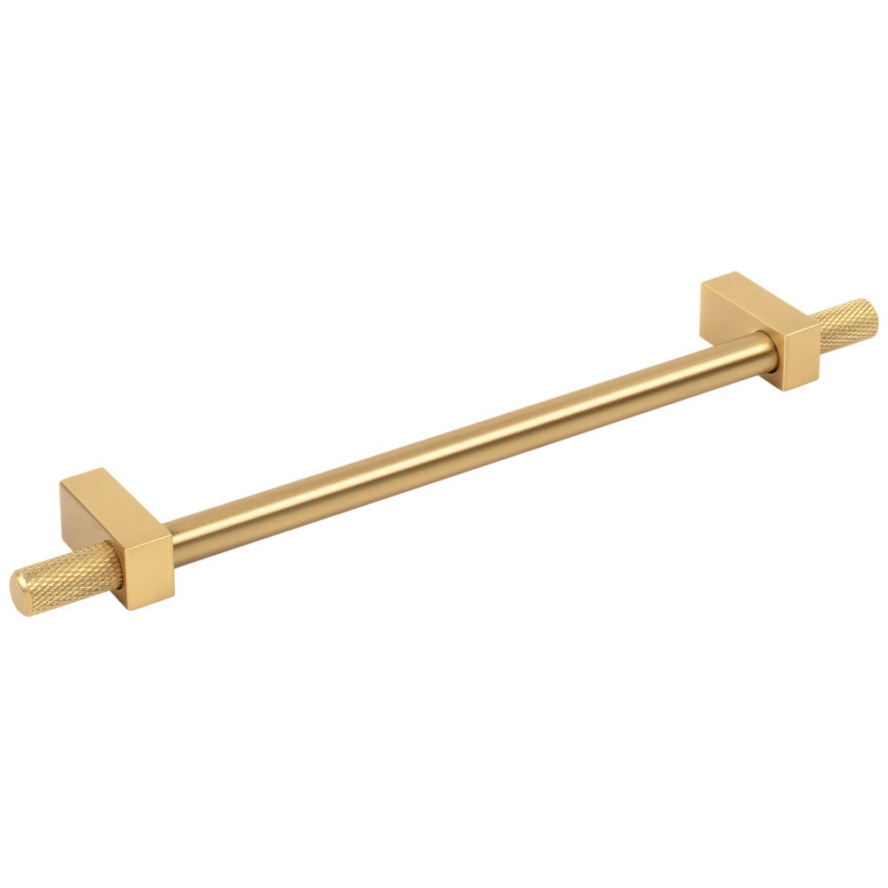 96 mm Center-to-Center Satin Nickel Larkin 4 Knurled Ends Cabinet Bar Pull
