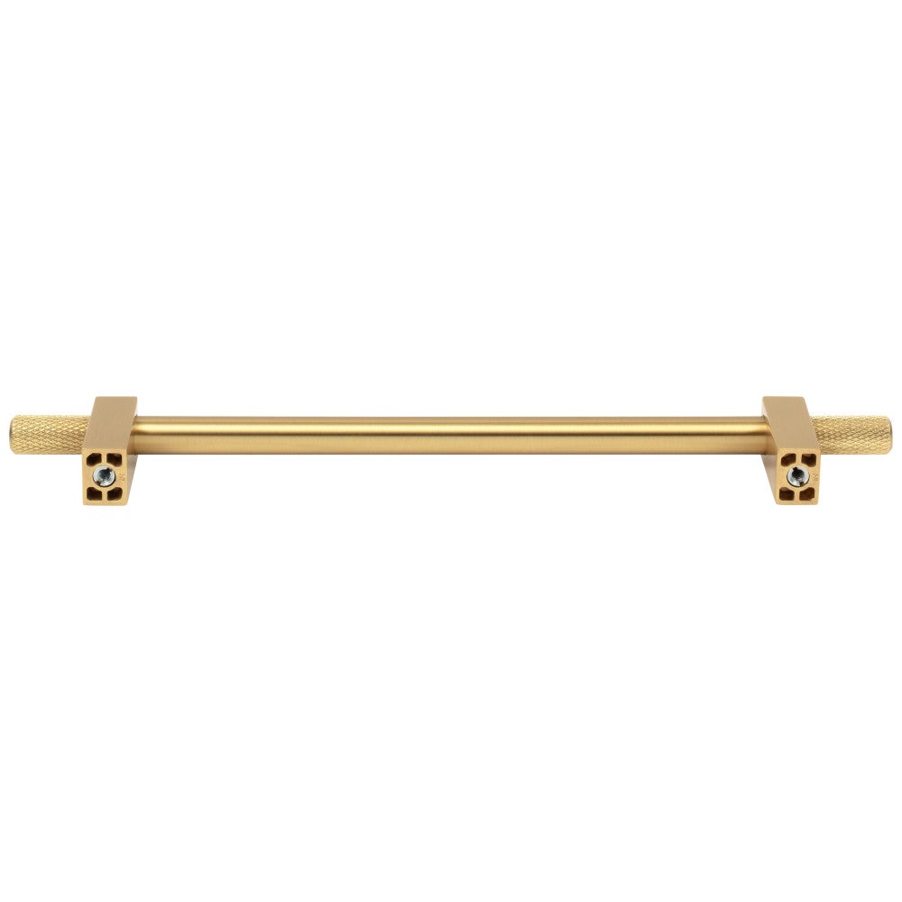 96 mm Center-to-Center Satin Nickel Larkin 4 Knurled Ends Cabinet Bar Pull