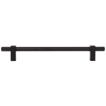 96 mm Center-to-Center Satin Nickel Larkin 4 Knurled Ends Cabinet Bar Pull