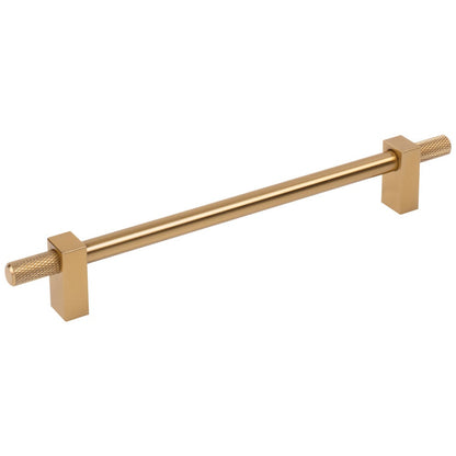 96 mm Center-to-Center Satin Nickel Larkin 4 Knurled Ends Cabinet Bar Pull