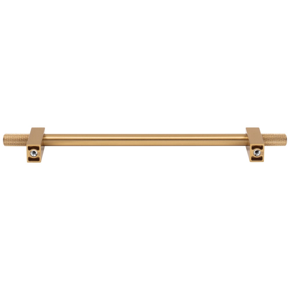 96 mm Center-to-Center Satin Nickel Larkin 4 Knurled Ends Cabinet Bar Pull
