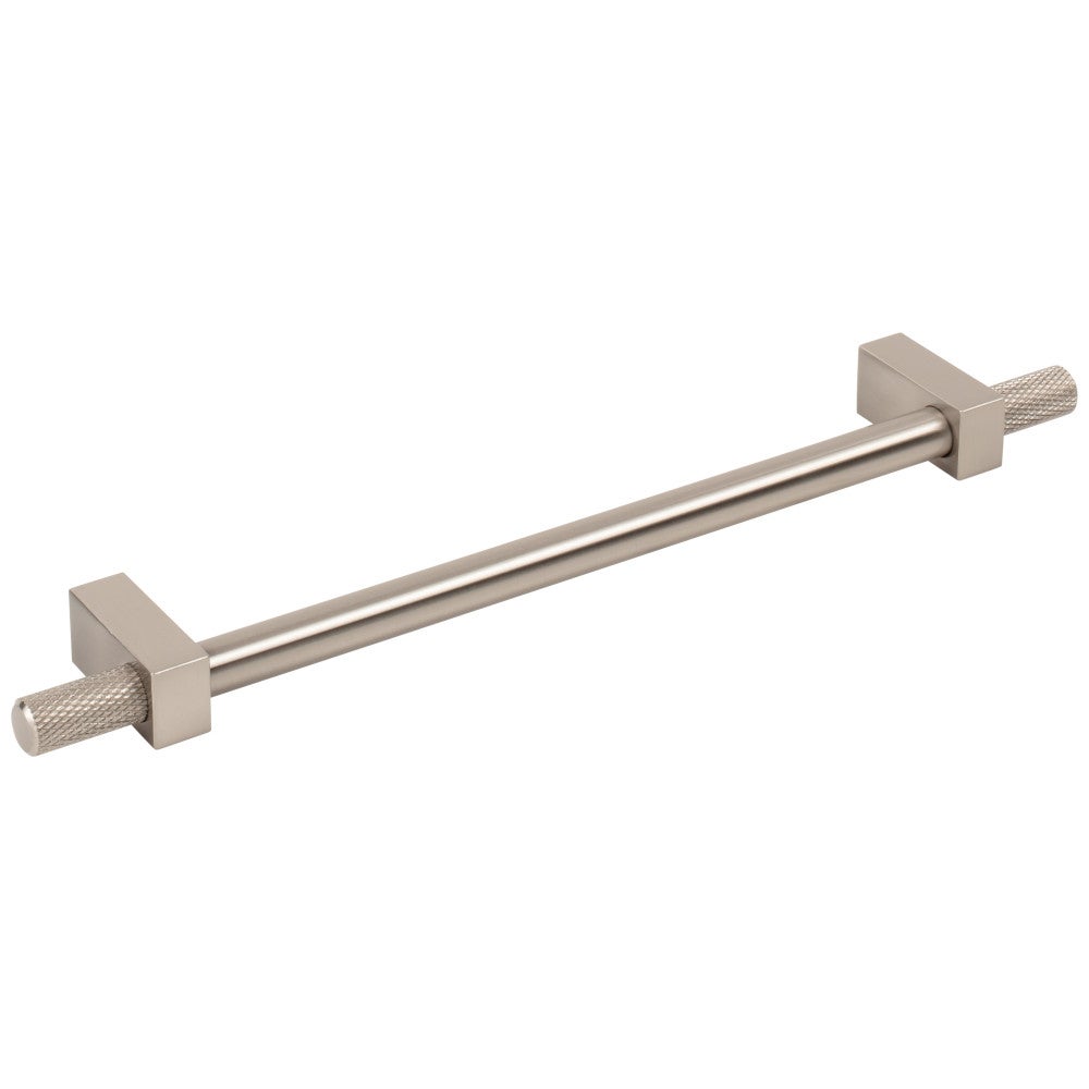 96 mm Center-to-Center Satin Nickel Larkin 4 Knurled Ends Cabinet Bar Pull