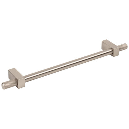 96 mm Center-to-Center Satin Nickel Larkin 4 Knurled Ends Cabinet Bar Pull