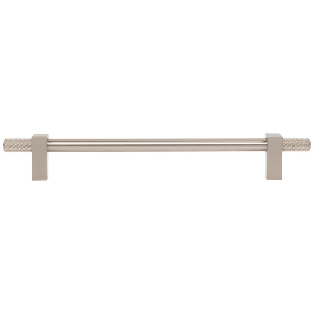 96 mm Center-to-Center Satin Nickel Larkin 4 Knurled Ends Cabinet Bar Pull