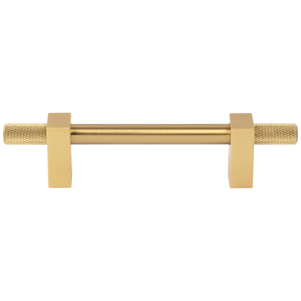 96 mm Center-to-Center Satin Nickel Larkin 4 Knurled Ends Cabinet Bar Pull