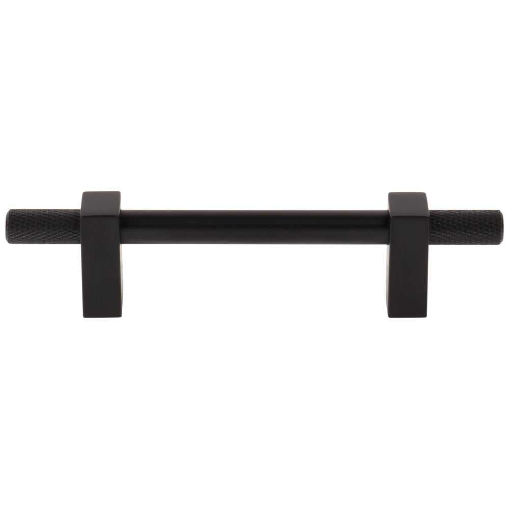 96 mm Center-to-Center Satin Nickel Larkin 4 Knurled Ends Cabinet Bar Pull