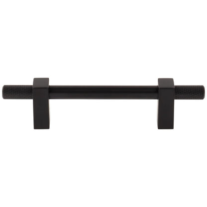 96 mm Center-to-Center Satin Nickel Larkin 4 Knurled Ends Cabinet Bar Pull