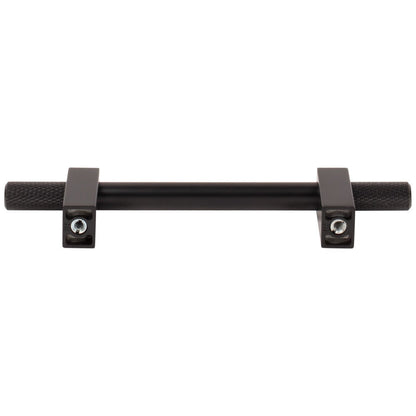 96 mm Center-to-Center Satin Nickel Larkin 4 Knurled Ends Cabinet Bar Pull
