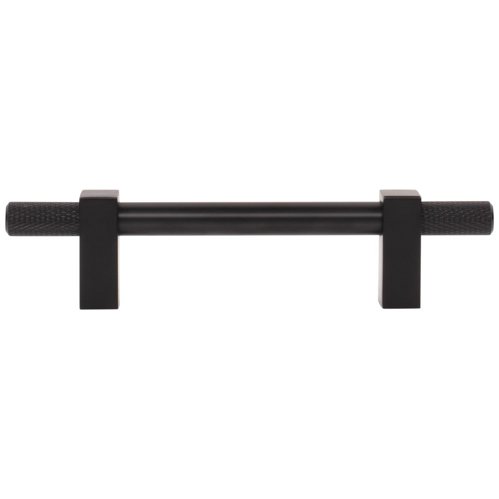96 mm Center-to-Center Satin Nickel Larkin 4 Knurled Ends Cabinet Bar Pull