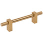 96 mm Center-to-Center Satin Nickel Larkin 4 Knurled Ends Cabinet Bar Pull