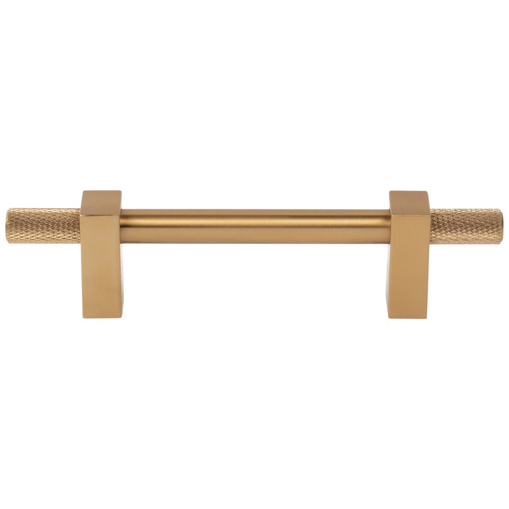 96 mm Center-to-Center Satin Nickel Larkin 4 Knurled Ends Cabinet Bar Pull