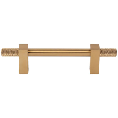 96 mm Center-to-Center Satin Nickel Larkin 4 Knurled Ends Cabinet Bar Pull