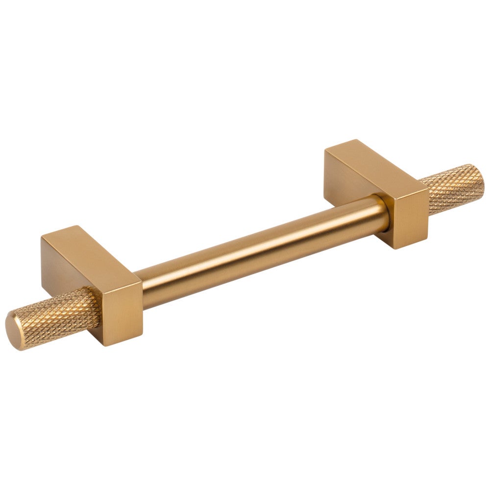 96 mm Center-to-Center Satin Nickel Larkin 4 Knurled Ends Cabinet Bar Pull