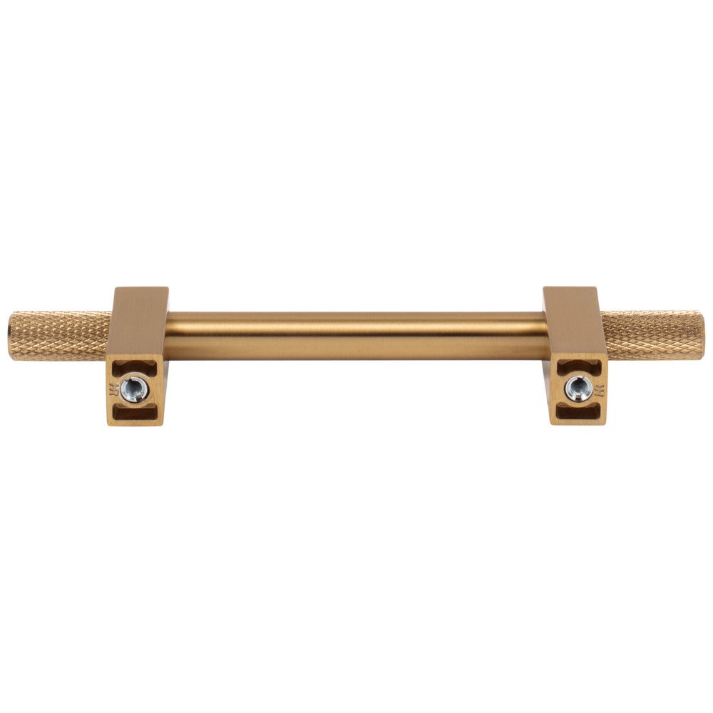 96 mm Center-to-Center Satin Nickel Larkin 4 Knurled Ends Cabinet Bar Pull