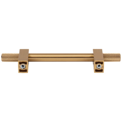 96 mm Center-to-Center Satin Nickel Larkin 4 Knurled Ends Cabinet Bar Pull