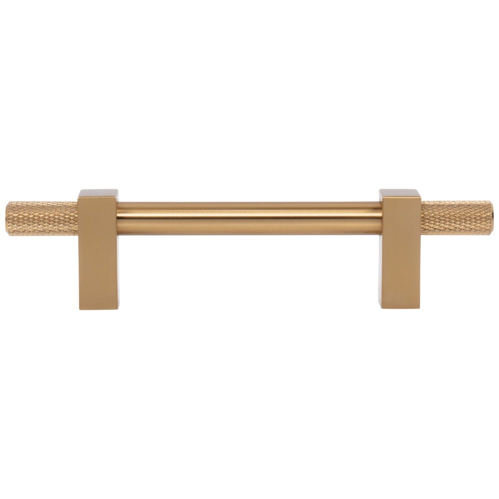 96 mm Center-to-Center Satin Nickel Larkin 4 Knurled Ends Cabinet Bar Pull