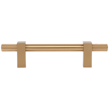96 mm Center-to-Center Satin Nickel Larkin 4 Knurled Ends Cabinet Bar Pull