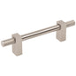 96 mm Center-to-Center Satin Nickel Larkin 4 Knurled Ends Cabinet Bar Pull