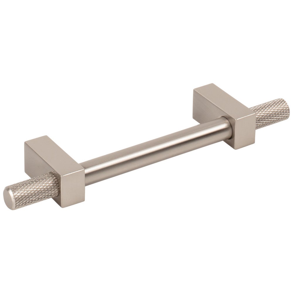 96 mm Center-to-Center Satin Nickel Larkin 4 Knurled Ends Cabinet Bar Pull