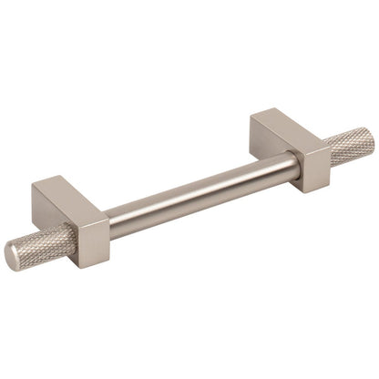 96 mm Center-to-Center Satin Nickel Larkin 4 Knurled Ends Cabinet Bar Pull