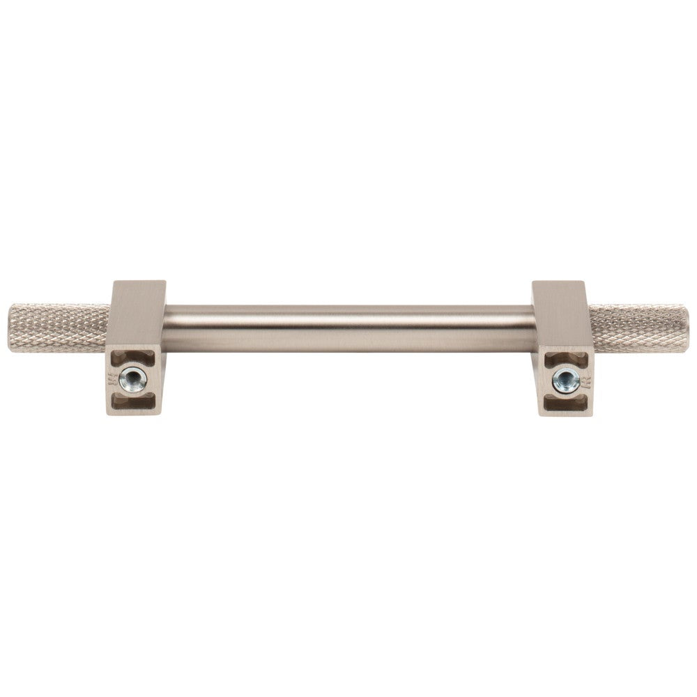 96 mm Center-to-Center Satin Nickel Larkin 4 Knurled Ends Cabinet Bar Pull