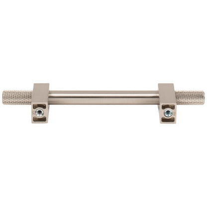 96 mm Center-to-Center Satin Nickel Larkin 4 Knurled Ends Cabinet Bar Pull