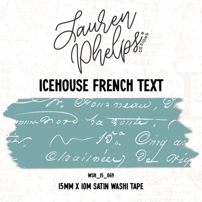 Icehouse French Text 15mm washi
